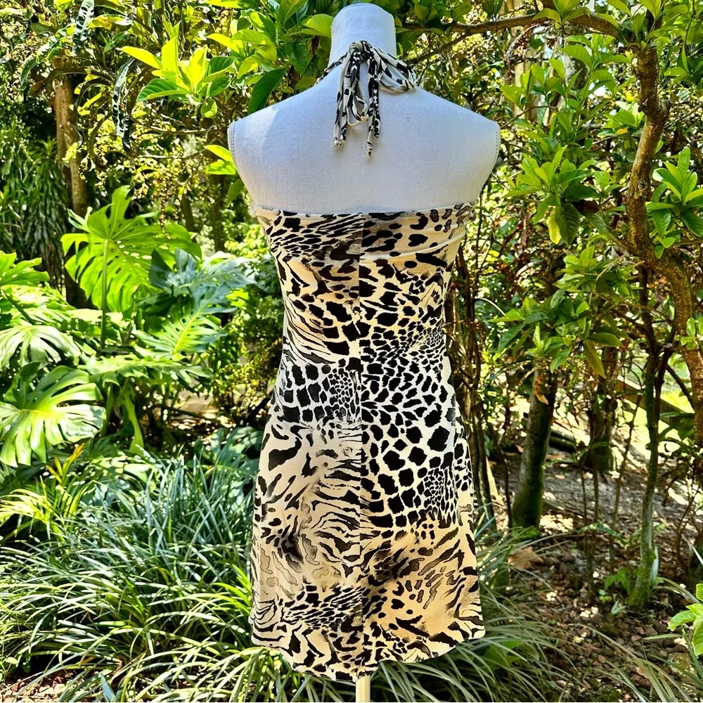 Sky Leopard Cheetah Print Mini Dress - Picture 4 of 9